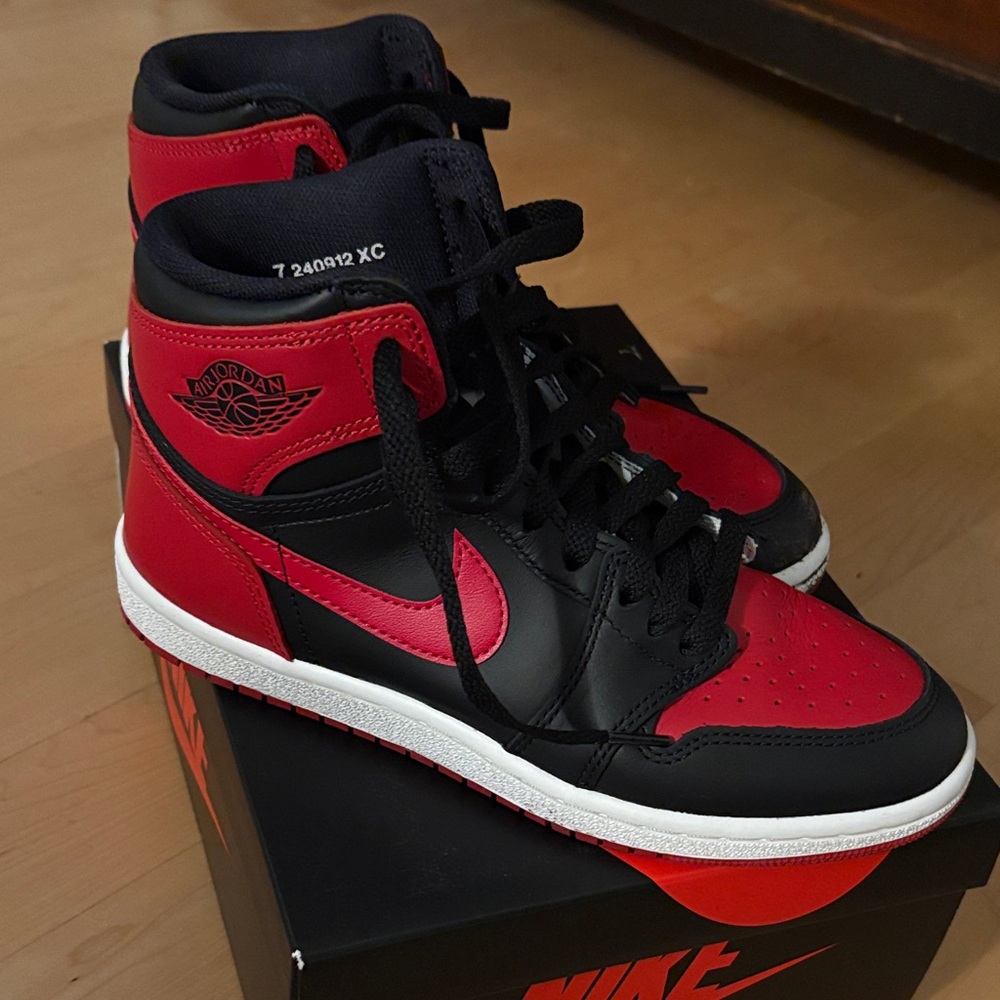 Nike Air Jordan 1 High in Black and Red